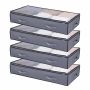 Underbed storage boxes with transparent lids, 90 L, 4 pcs.