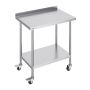 Stainless Steel Commercial Work Table 24x36x40 Inch with Casters and Adjustable Height