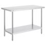 Stainless steel commercial workbench 61x122x86 cm