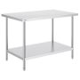 Stainless steel workbench, 30x48x34 inches, 3 adjustable levels