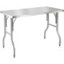 Foldable Stainless Steel Kitchen Workbench, 48 x 24 inches, Silver
