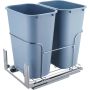 Pull-out double 35L trash can for kitchen cabinets with sliding doors