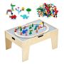 Multifunctional wooden children's play table with train set, 290 blocks, 30 pieces, with storage box, from 3 years