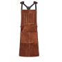 Cowhide leather welding apron, flame resistant, with 6 pockets