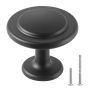 Cabinet handles 31 mm, black zinc alloy, 30 pcs., mushroom shape