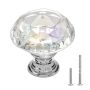 Cabinet handle, 31 mm, 12 pcs., acrylic and zinc alloy, diamond shape