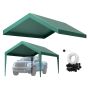 Carport awning 3x6 m, UV resistant, waterproof, dark green tarpaulin