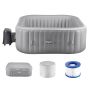 Inflatable outdoor hot tub, 4-6 people, gray, 185x66 cm, with filter and control panel