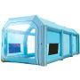 Inflatable car spray painting booth, 39.4x16.4x13.1 feet, blue, with air filter and blowers