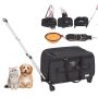Cat and dog carrier with wheels, telescopic handle, up to 15.9 kg, black
