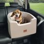 Dog car seat with safety leash, brown, up to 25 kg