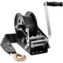 Hand winch 1587.6 kg, rope crank with polyester belt, for towing