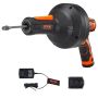 12V Cordless Electric Drain Cleaner, 8m Coil, 7mm Diameter, 19-50mm Pipe Unblocker