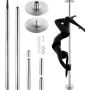 Professional 45 mm stainless steel dance pole, adjustable height, silver