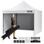 Pop-up side tent-arbour, 304.8x304.8 cm, white, with walls and basket