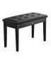Duet piano keyboard bench with storage, padded seat, wooden chair set, 75x35.5x49 cm