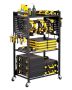 4-Tier Black Tool Trolley, 150kg, Rolling Garage Rack
