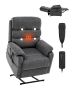 Electric lift reclining chair with heating and massage, dark gray, medium, 2 motors