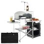 Camping Folding Kitchen Cooking Table with Cabinet and Windshield