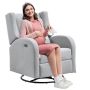 Electronic adjustable angle chair with polyester surface, light gray, 113.4 kg capacity