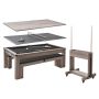 214 cm 3-in-1 pool table set with dining table top and table tennis table