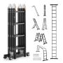 Multifunctional folding telescopic ladder, 4 steps, 15.5 feet high, A-frame, load capacity 330 pounds