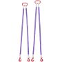 Lifting straps 2 t, 5 ft polyester, 2 pcs., with hooks
