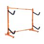 Freestanding steel kayak storage rack for 2 kayaks and canoes