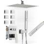 Ceiling shower mixer with rain shower head, chrome, 254 mm