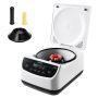 Electric laboratory centrifuge with 1 rotor, 2-15 ml capacity, 500-4000 rpm.