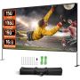 Outdoor cinema screen 150 inches with stand and storage bag, 16:9 HD
