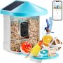 Smart solar-powered bird feeder with 2K HD camera and artificial intelligence