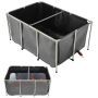 Above ground canvas fish pond, 270 gallon, PVC, black, with stainless steel frame and valve