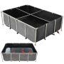 Canvas PVC Above Ground Fish Pond, 470 Gallon, with Frame and Valve (Black)