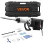 Powerful 3000W electric demolition hammer with chisel and accessories for concrete and brick