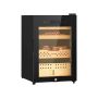Electric 60 L cigar humidor with compressor cooling and cedar wood shelves