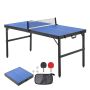Foldable MDF table tennis table, complete with rackets and balls
