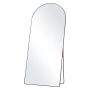 Arched Black Aluminum Full Body Mirror, 71x32 Inch, Freestanding and Hanging