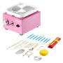 Mini electric ceramic wheel, adjustable speed, pink, 18 accessories