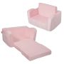 Children's pink convertible sofa bed 2 in 1