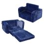 Children's pull-out sofa bed, blue, 2 in 1