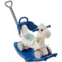 4 in 1 blue children's rocking horse with wheels and sounds, 1-3 years.