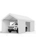 Carport, 10x20 ft, solid white with removable walls