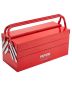 Metal 18-inch 3-tier tool box with lock, red