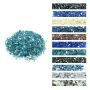Fireplace glass, 12.7 mm, reflective, aqua blue