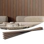 Wooden acoustic wall panels, MDF, 7.9 x 94.5 inches, walnut