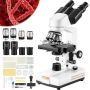 Binocular compound laboratory microscope 40X-2500X with LED illumination
