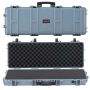Hard grey rifle case 1016 mm, IP67 resistant, with wheels
