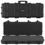 Hard gun case with foam, 1016 mm, IP67, black, wheels