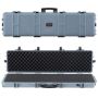 Hard gun case with foam, 1270 mm, IP67, gray, with wheels